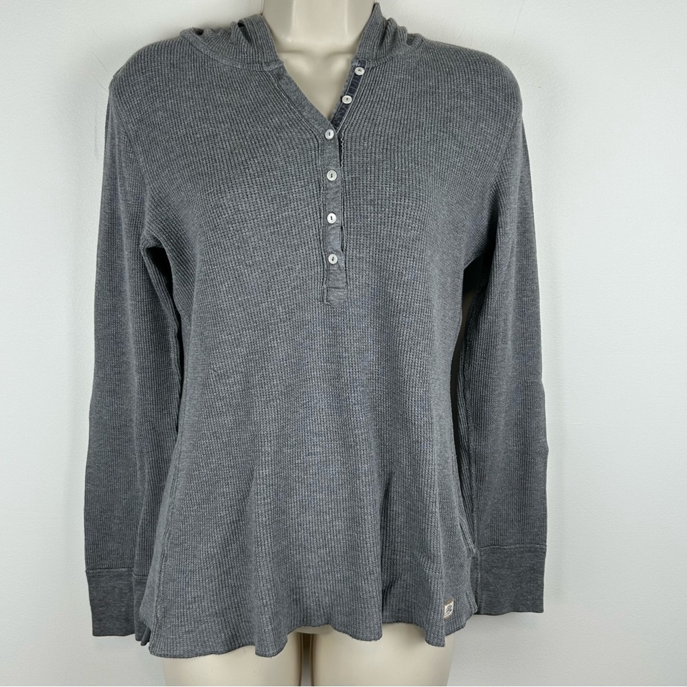 Ralph Lauren Polo Jeans Women’s  Henley Thermal Hoodie sz M Y2K  Preppy Indie